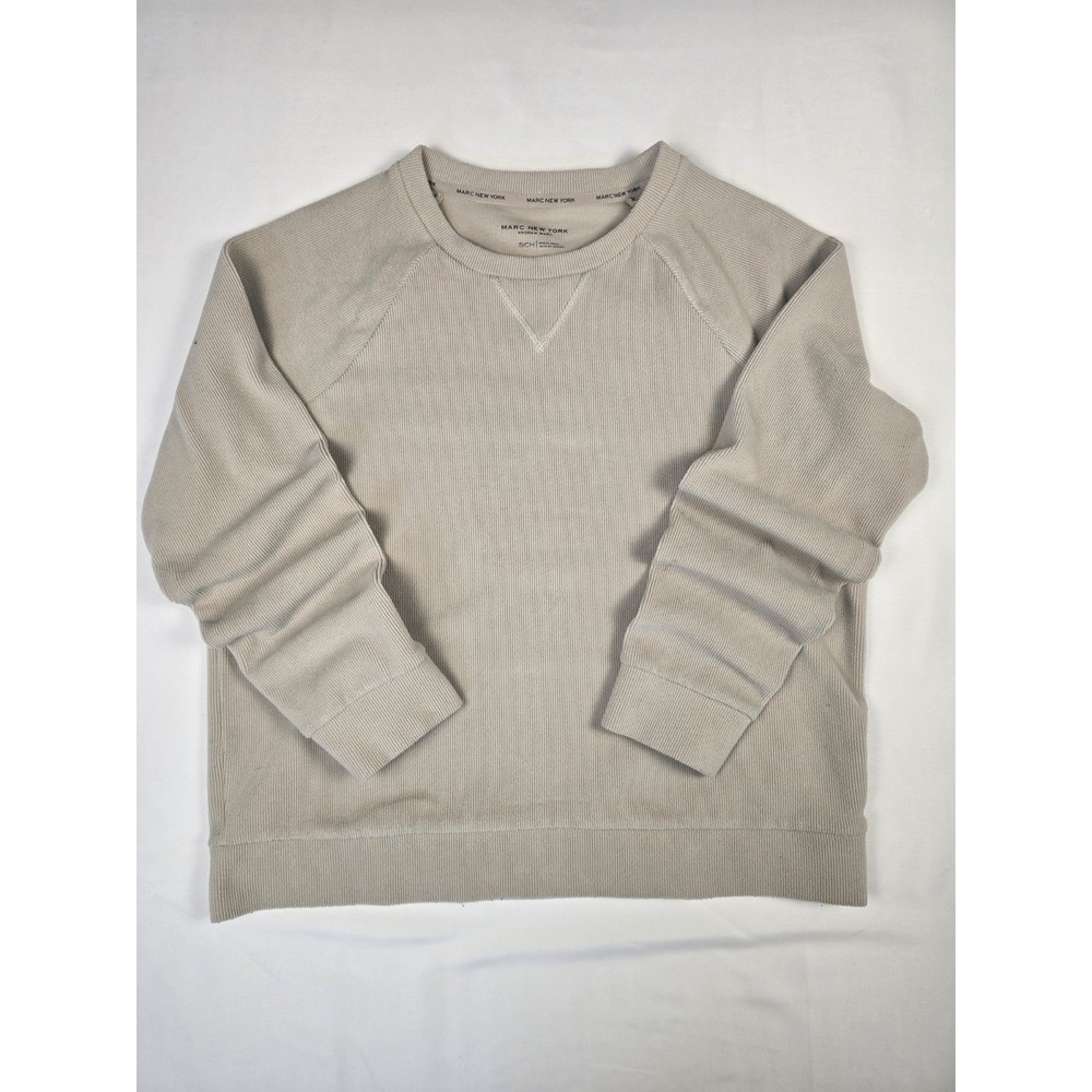 Marc New York Sweatshirt Mens Soft Corduroy Beige Small